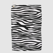 Serviette De Golf Zebra Print, Zebra Stripes, Noir Et Blanc (Devant)
