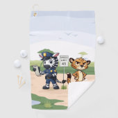 Serviette De Golf zèbre et guépard de police mignons (En situation)