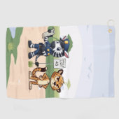 Serviette De Golf zèbre et guépard de police mignons (Horizontal)