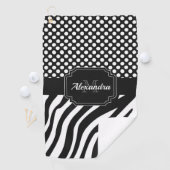 Serviette De Golf Zèbre et points (En situation)