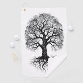 Serviette de golf zen Arbre de Vie (En situation)