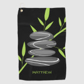 Serviette de golf Zen avec conception de pierres p (Devant)