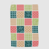 Serviette De Golf Zigzag, Chevron, En vichy, Pois, Patchwork (Devant)