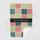 Serviette De Golf Zigzag, Chevron, En vichy, Pois, Votre Nom (En situation)