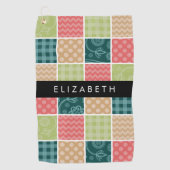 Serviette De Golf Zigzag, Chevron, En vichy, Pois, Votre Nom (Devant)