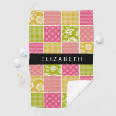 Serviette De Golf Zigzag, Chevron, Pois, En vichy, Votre Nom (En situation)