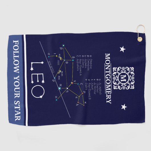 Serviette De Golf Zodiac Constellation Leo (Horizontal)