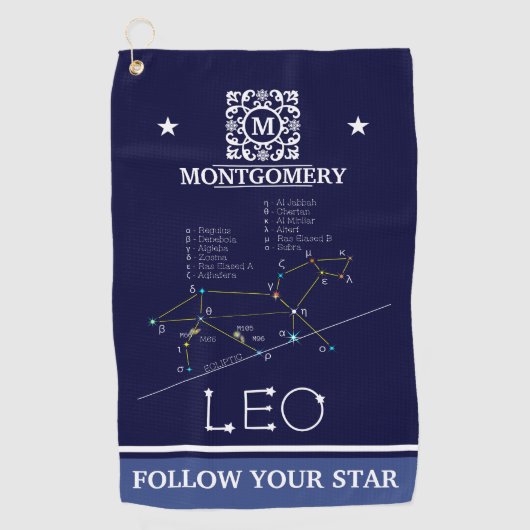 Serviette De Golf Zodiac Constellation Leo (Devant)