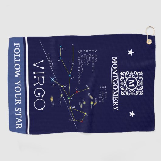 Serviette De Golf Zodiac Constellation Virgo (Horizontal)