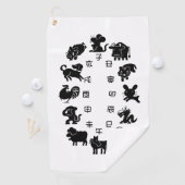 Serviette De Golf Zodiaque japonais (En situation)