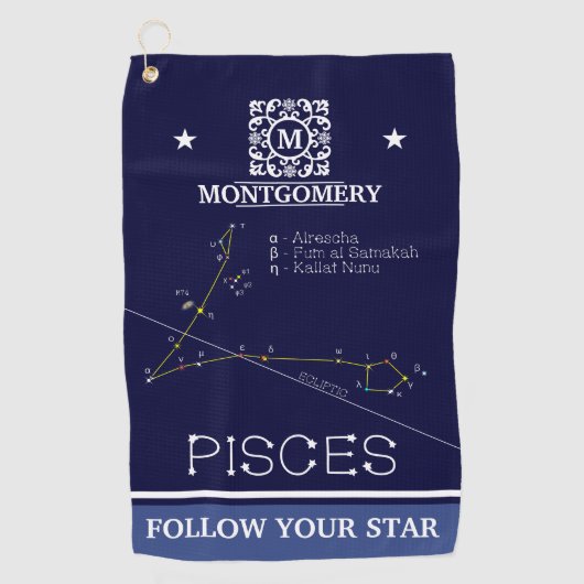 Serviette De Golf Zodiaque Pisces (Devant)