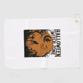 Serviette De Golf Zone de sorcière d'Halloween Cimetière de chat noi (Horizontal)