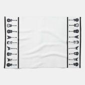 Serviette de guitare noire et blanche (Horizontal)