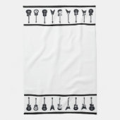 Serviette de guitare noire et blanche (Vertical)