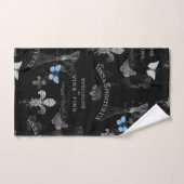 Serviette de Hnd de noir de collage de papillons (Serviette à main)