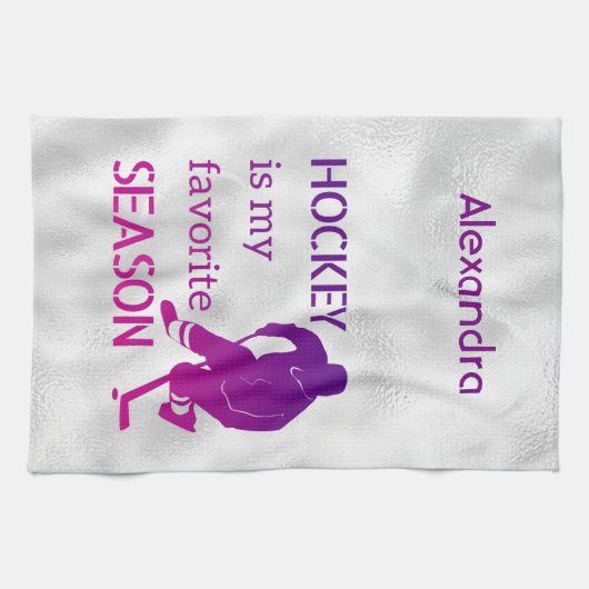 Serviette de hockey sur glace Pré violet (Horizontal)