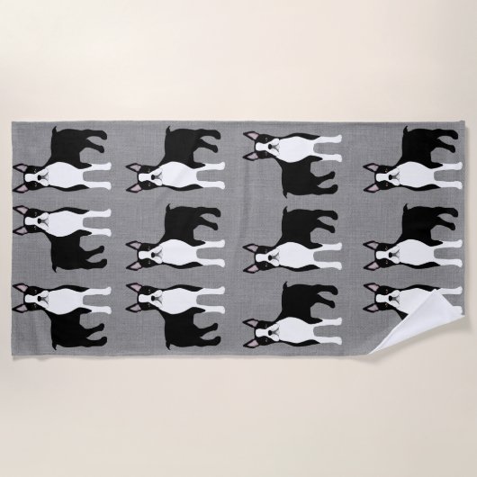 Serviette de la plage de Boston Terrier (Devant)