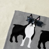 Serviette de la plage de Boston Terrier (En situation)
