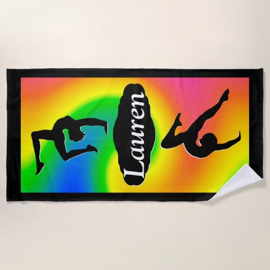 SERVIETTE DE LA PLAGE DE LA FILLE DE GYMNASTICS PE (Devant)