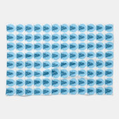 Serviette de l'arbre de Noël personnalisée Bleu Se (Horizontal)