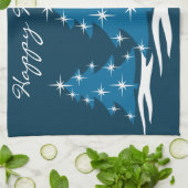 Serviette de l'arbre de Noël personnalisée Bleu Se (Plié)