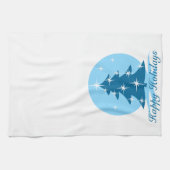 Serviette de l'arbre de Noël personnalisée Bleu Se (Horizontal)