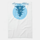 Serviette de l'arbre de Noël personnalisée Bleu Se (Vertical)