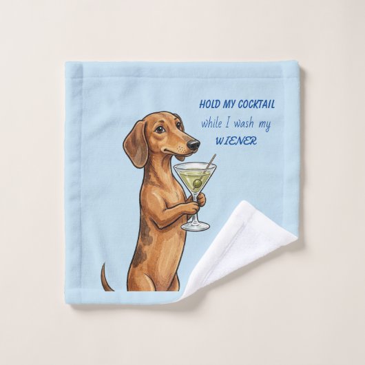 Serviette de lavage pour cocktail teckel (Gant de toilette)