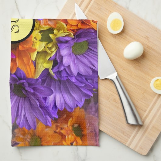 Serviette de linge à linge Floral brillant (Quart Plié)