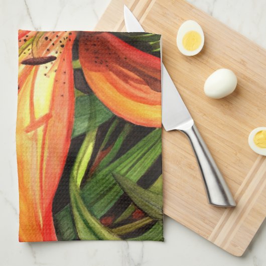 Serviette de lis tigré (Quart Plié)