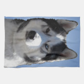 Serviette de loup de chien Husky serviette de thé  (Horizontal)