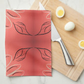 Serviette de luxe avec corail rouillé (Quart Plié)