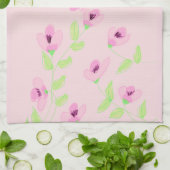 Serviette de luxe dans un imprimé floral rose (Plié)