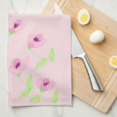 Serviette de luxe dans un imprimé floral rose (Quart Plié)