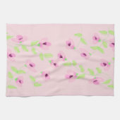 Serviette de luxe dans un imprimé floral rose (Horizontal)