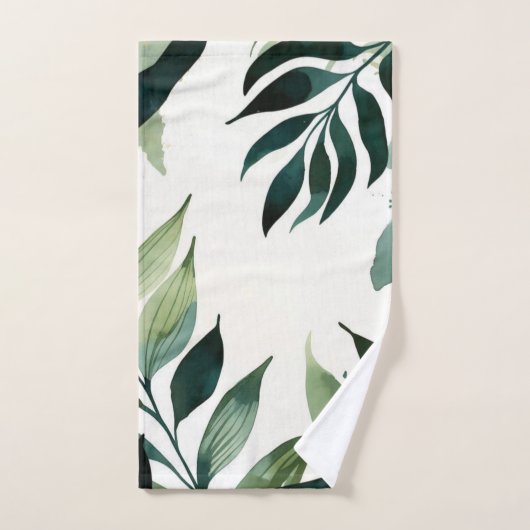 Serviette de luxe émeraude verte or botanique (Serviette à main)