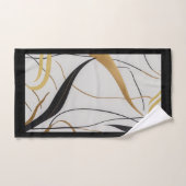 Serviette de main abstraite noire et or moderne (Serviette à main)