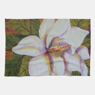 Serviette de main blanche de magnolia