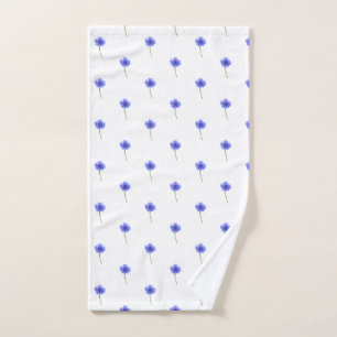 serviette de main bleue de bleuet