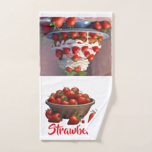 Serviette de main/cuisine aux fraises IA (Serviette à main)