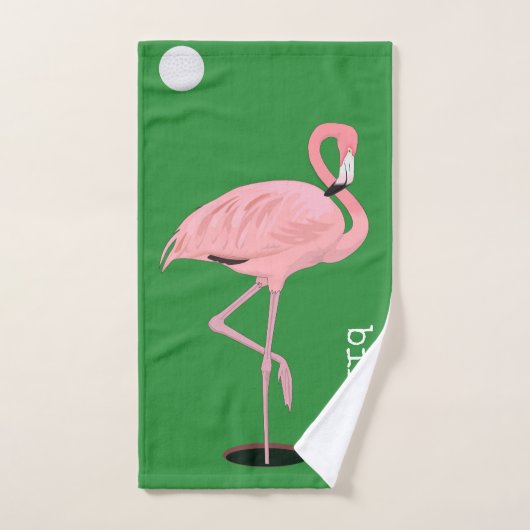 Serviette de main de golf de Flamant rose de (Serviette à main)