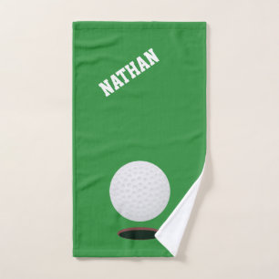 Serviette de main de golf de vert de boule de golf