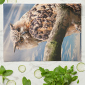 Serviette de main de hibou de citation de sagesse (Plié)