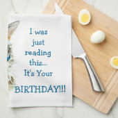 Serviette de main de JOYEUX anniversaire de chat (Quart Plié)