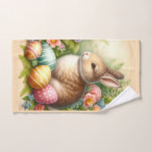 Serviette de main de vacances de lapin de Pâques m (Serviette à main)