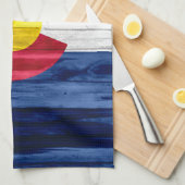 Serviette de main en bois rustique de drapeau du (Quart Plié)