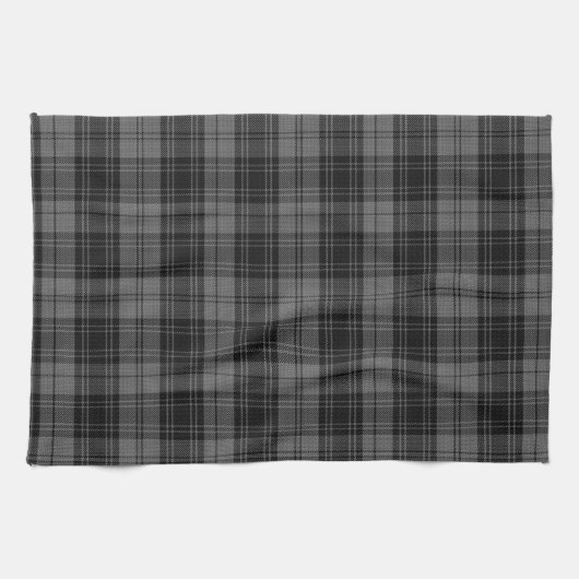 Serviette de main grise de plaid de tartan de (Horizontal)