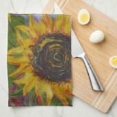 Serviette de main jaune de tournesols (Quart Plié)