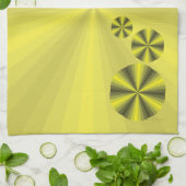 Serviette de main jaune illusion d'optique (Plié)