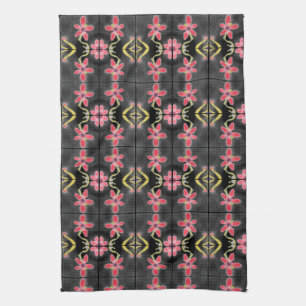 Serviette De Main Noir Rouge Et Violet Designer